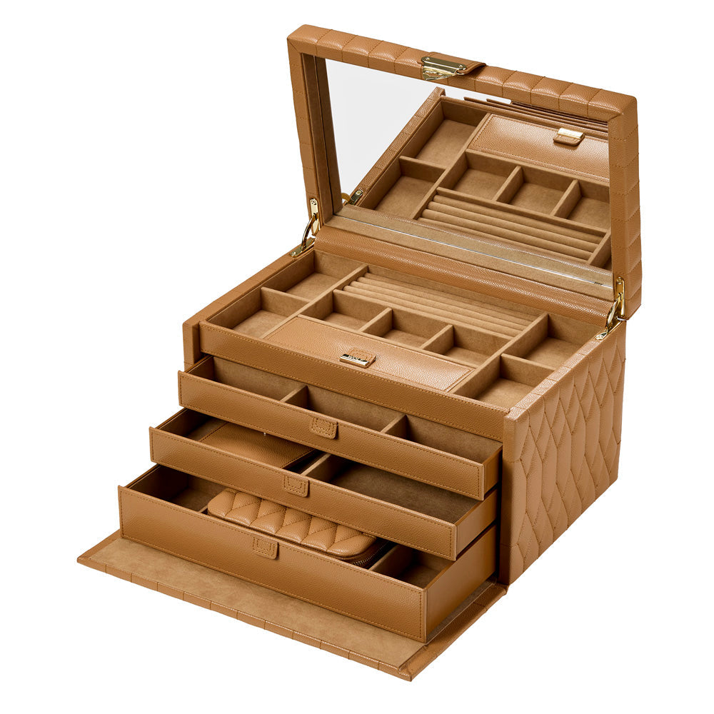 Wolf Lauren Large Jewellery Box in caramel recycled vegan leather — view 6