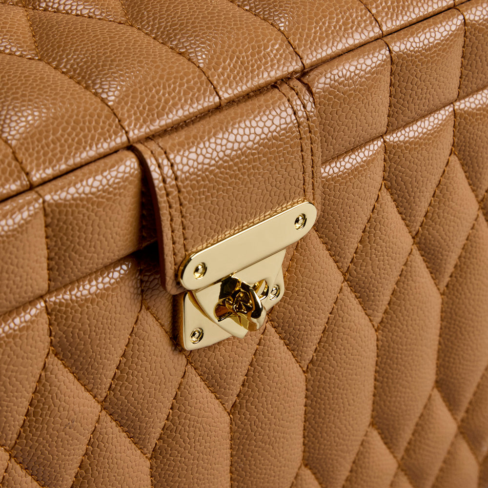 Wolf Lauren Large Jewellery Box in caramel recycled vegan leather — view 5