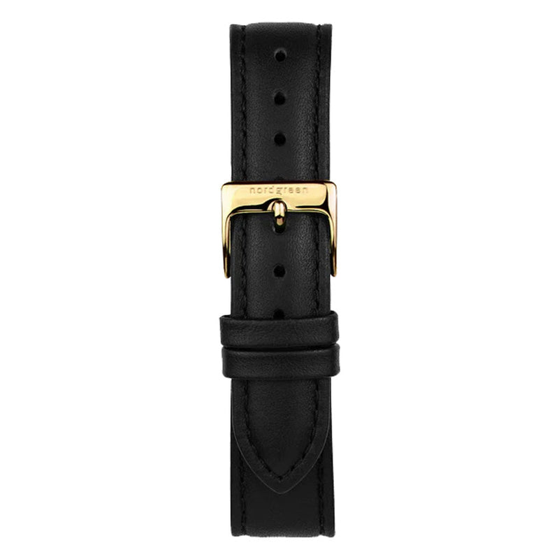 Nordgreen Native 28mm Black Leather Strap Watch