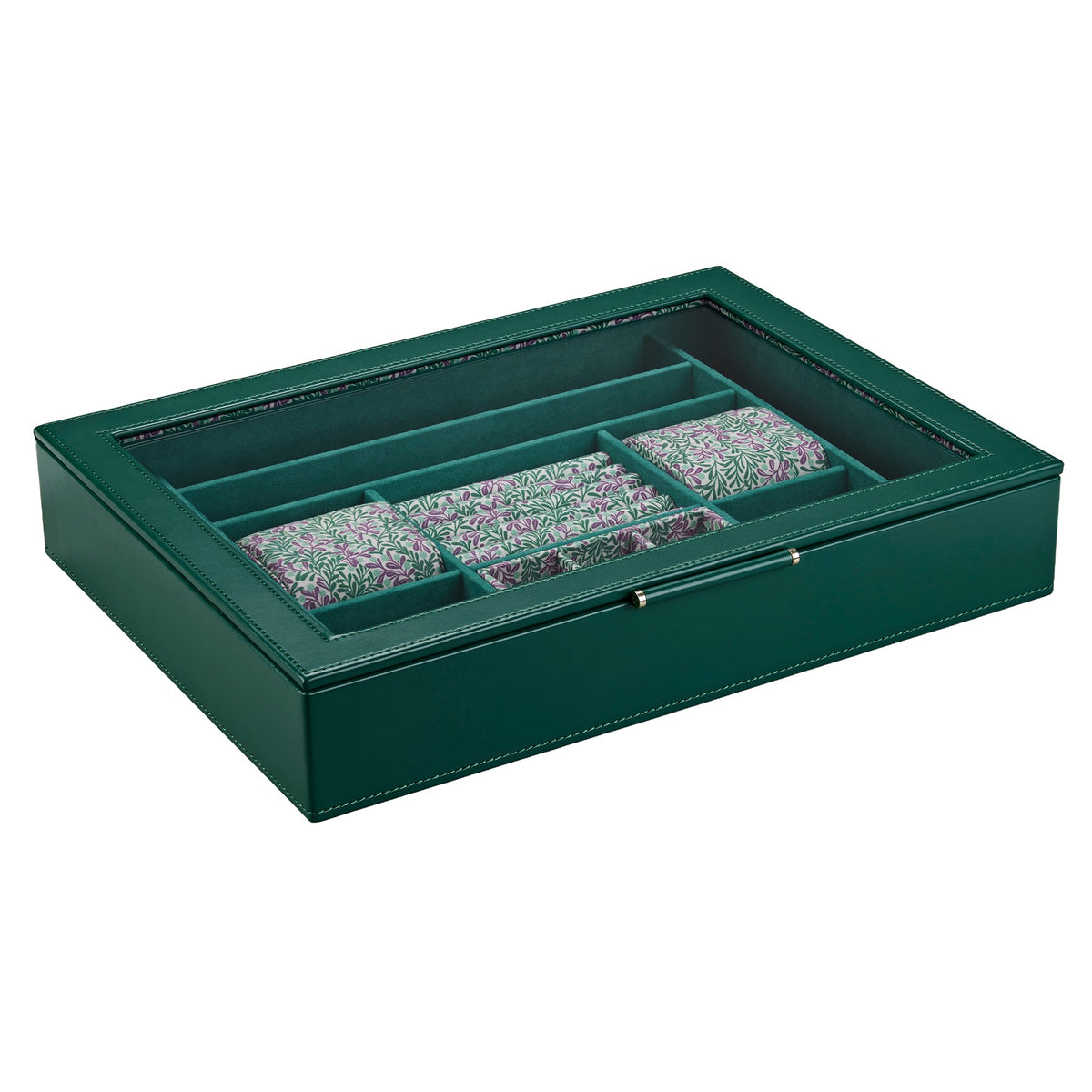 Wolf Sophia Jewellery Box with Window Forest Green Fruit Botanical