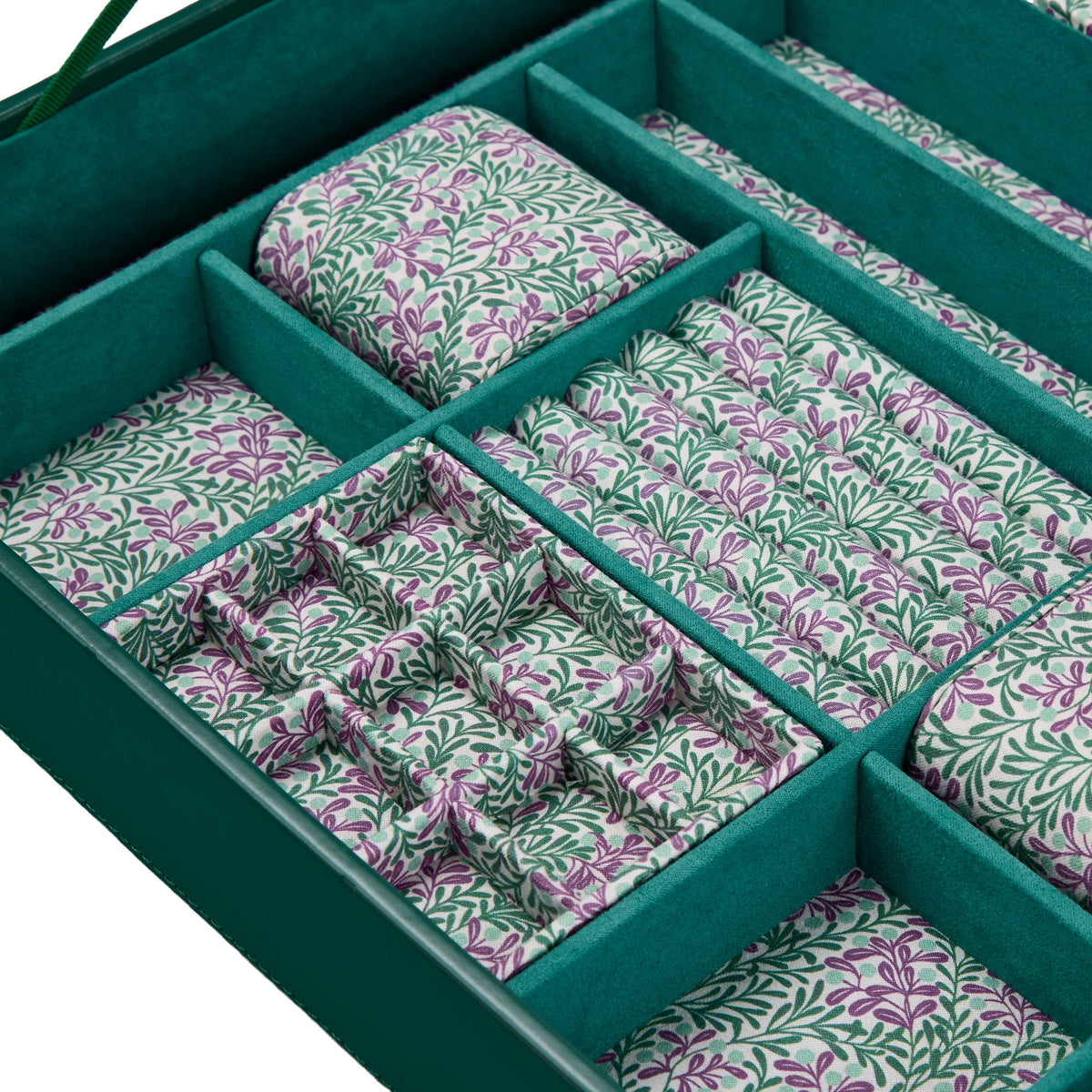 Wolf Sophia Jewellery Box with Window Forest Green Fruit Botanical