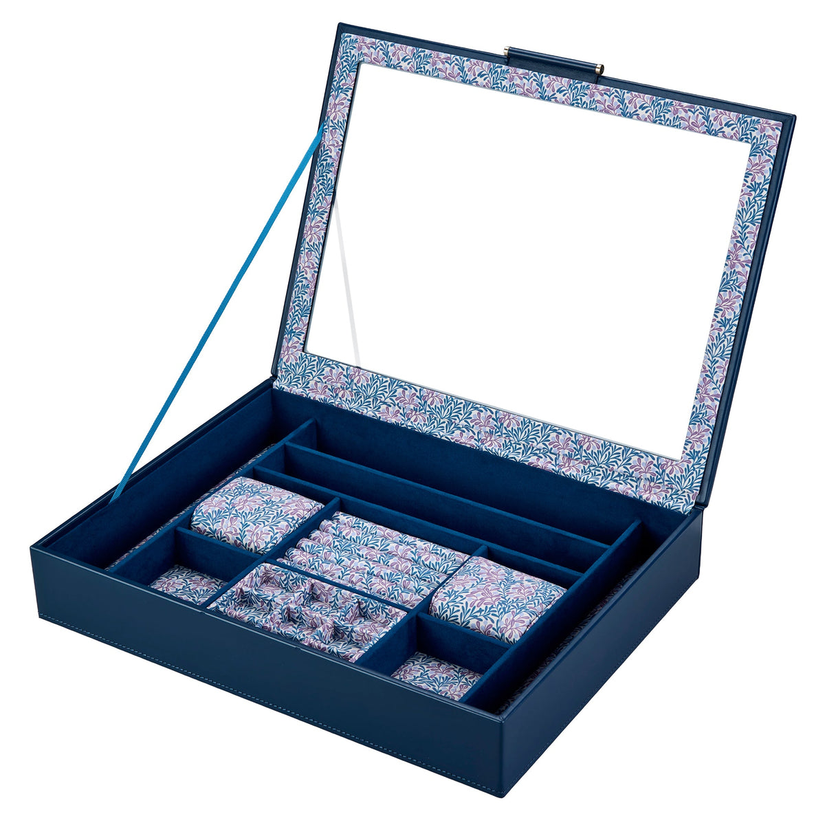 Wolf Sophia Jewellery Box with Window Indigo Fruit Botanical