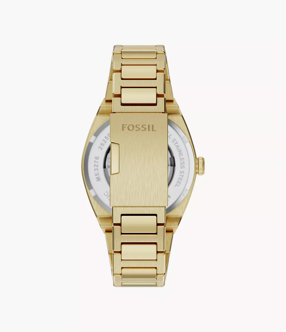 Fossil Everett Automatic Gold Stainless Steel Watch ME3276