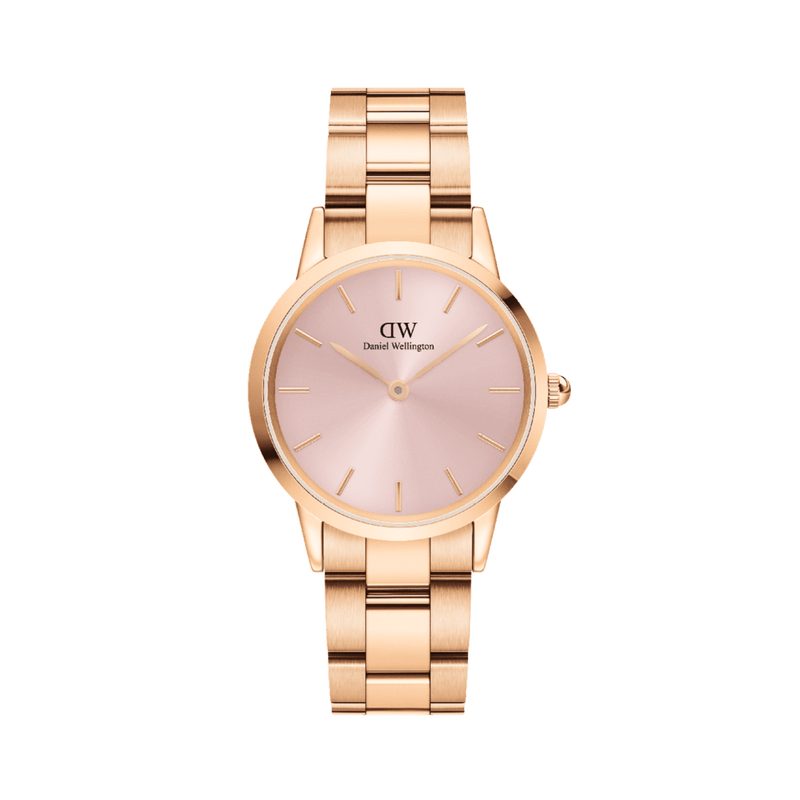 Daniel Wellington Iconic Link 28mm Light Pink Dial Watch DW00100370