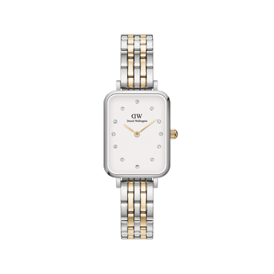 Daniel Wellington Quadro Lumine 20X26mm 5-Link White Watch DW00100625