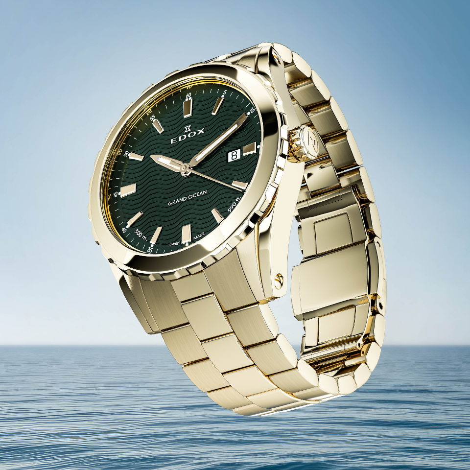 Edox Grand Ocean Green Dial 42mm Watch 5310237JMVID