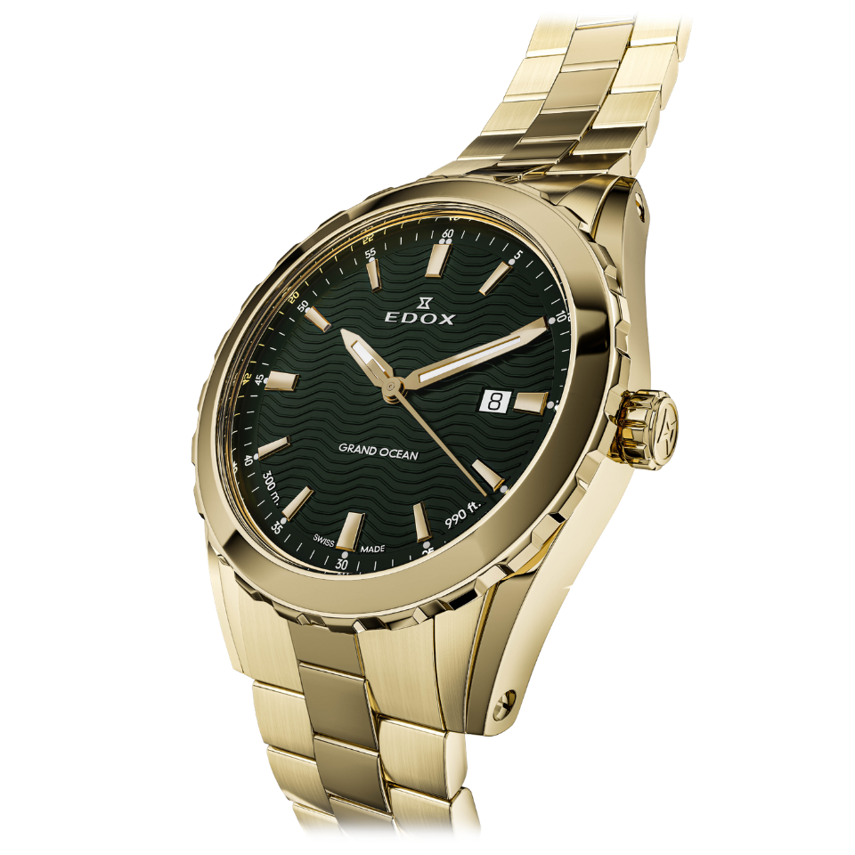 Edox Grand Ocean Green Dial 42mm Watch 5310237JMVID