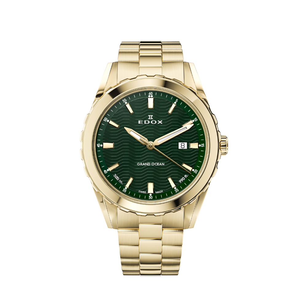 Edox Grand Ocean Green Dial 42mm Watch 5310237JMVID