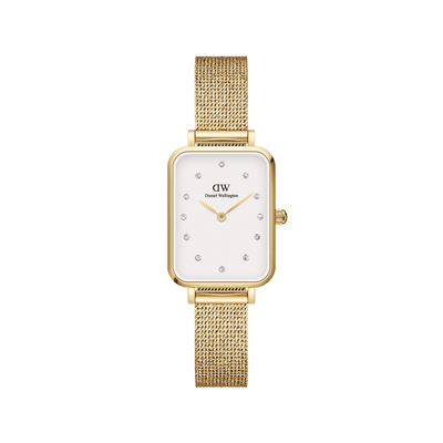 Daniel Wellington Quadro 20X26mm Pressed Gold Lumine White Watch DW00100599