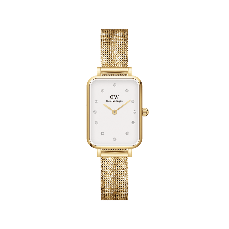 Daniel Wellington Quadro 20X26mm Pressed Gold Lumine White Watch DW00100599