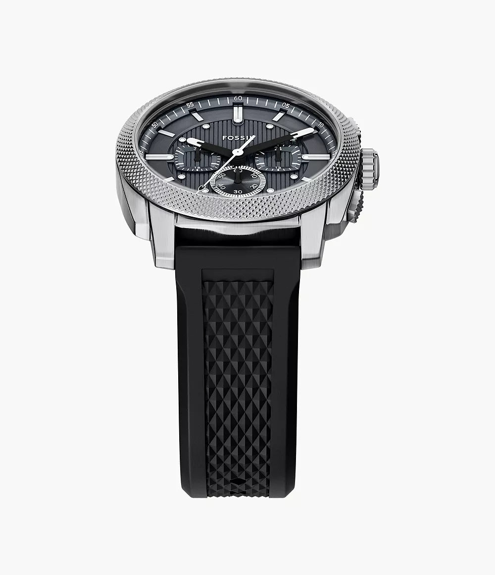 Fossil Machine Chronograph Black Silicone Watch FS6145SET