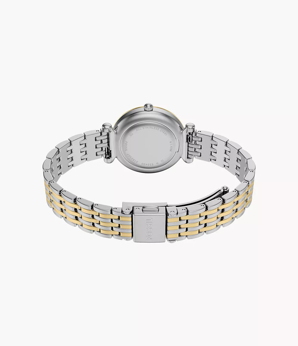 Fossil Carlie Three Hand Two Tone Stainless Steel Watch ES5450SET