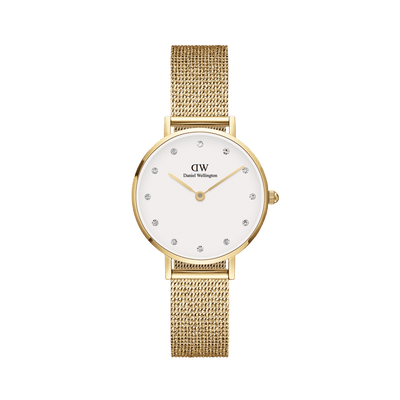 Daniel Wellington Petite 28mm Pressed Evergold Lumine White Watch DW00100604