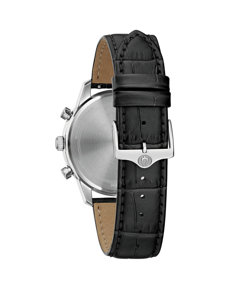 Bulova Classic Chronograph Black leather Strap Watch 96B413