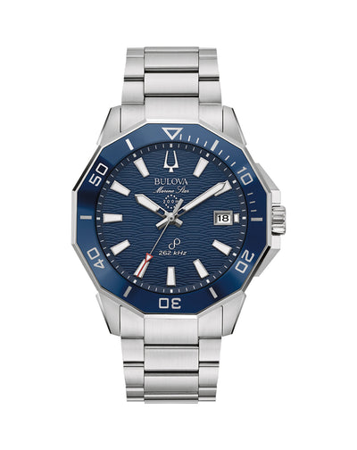 Bulova Marine Star Blue Dial Stainless Steel Sport Watch for Men 96B433