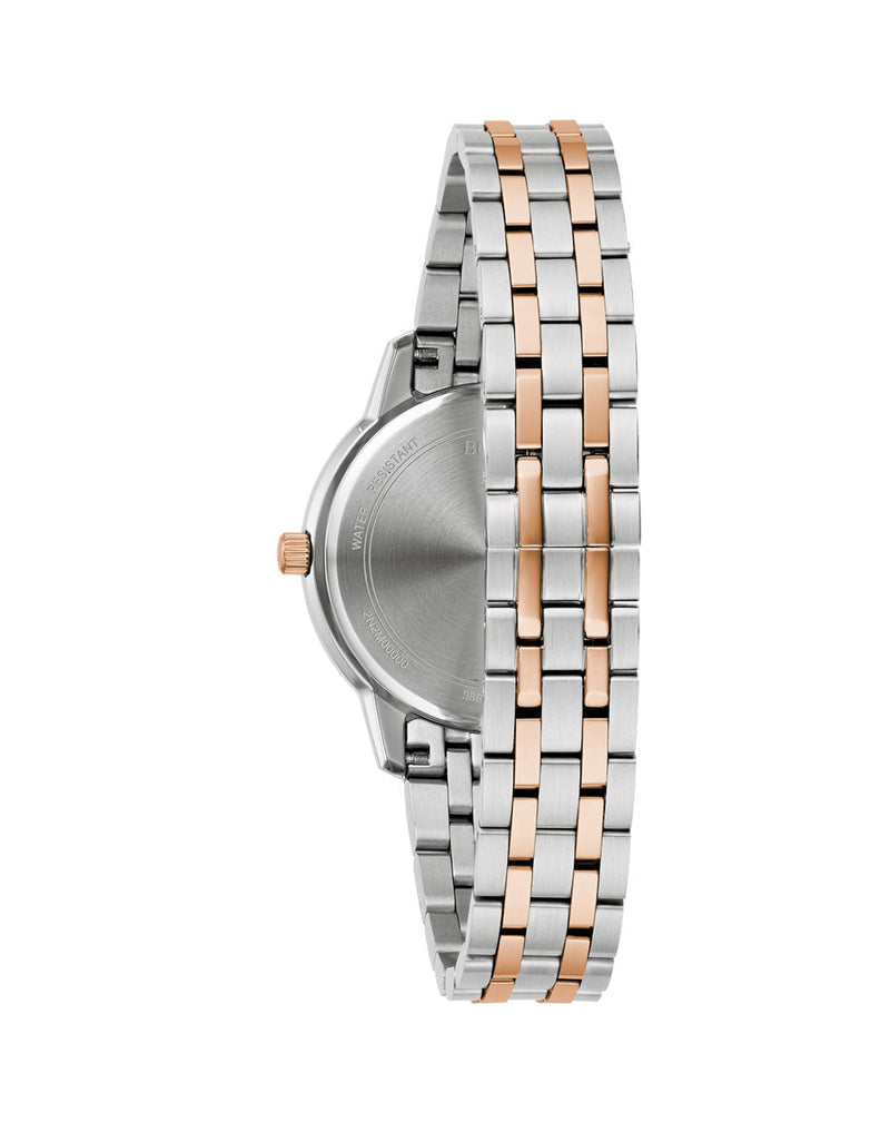 Bulova Ladies Classic Two-Tone Quartz Watch with Mother-of-Pearl Dial 98P213