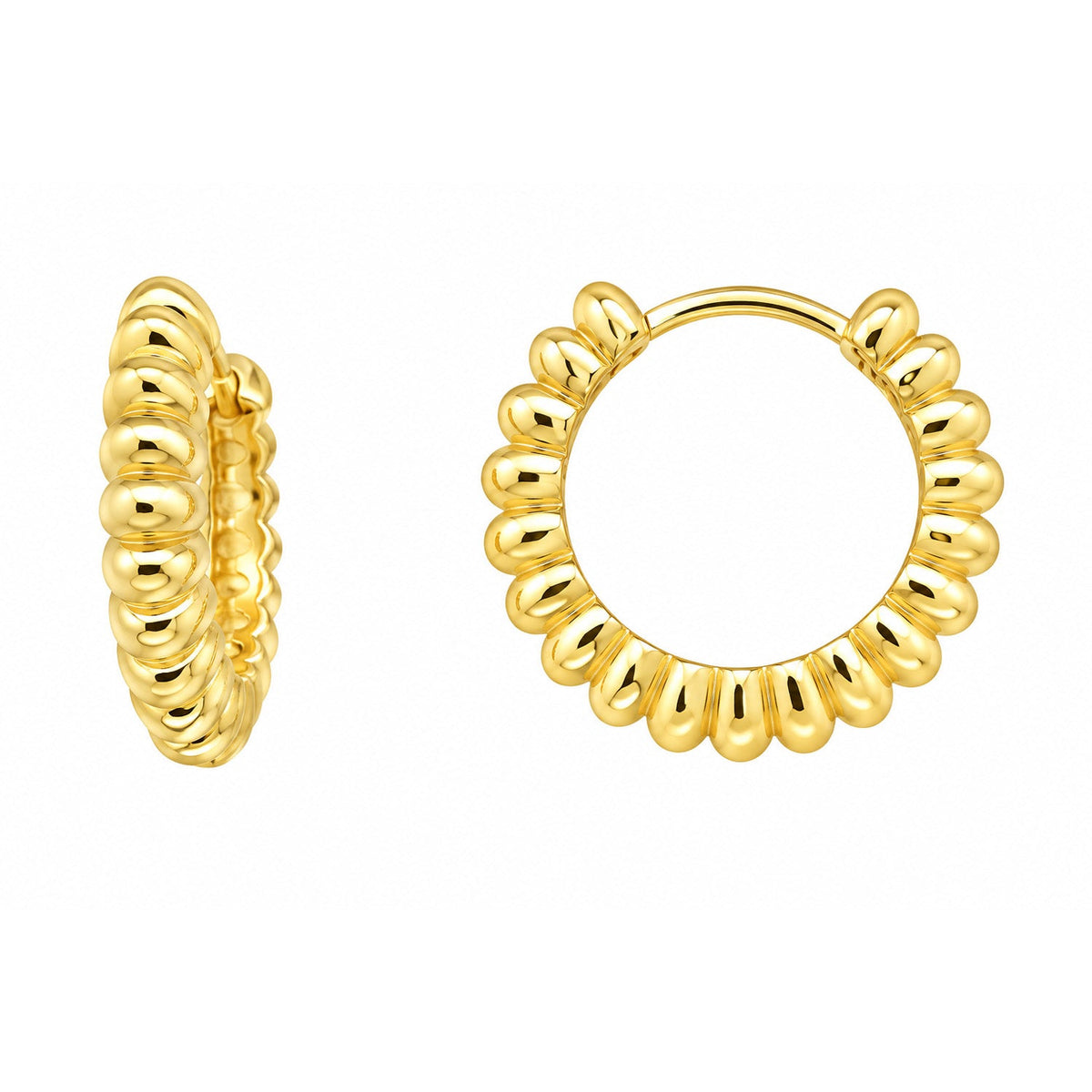 Fine Gold 9K Yellow Gold Bubble Huggie Earrings 9YE3178 9YE3178 front packshot