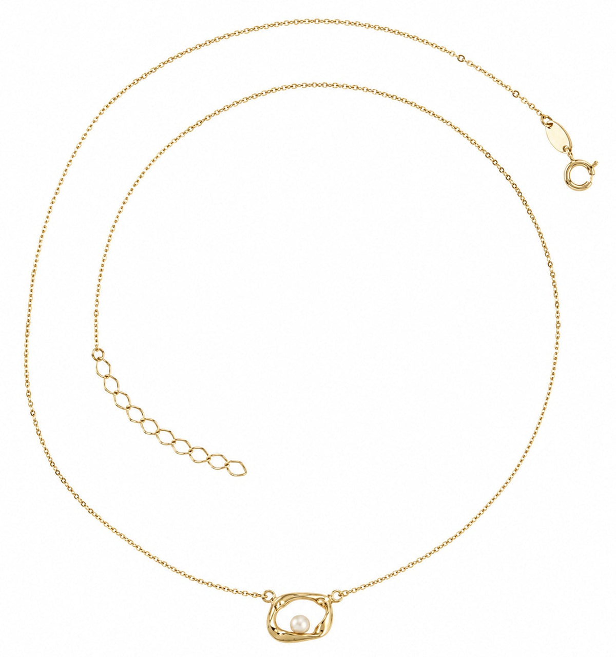Fine Gold 9K Yellow Gold Floating Freshwater Pearl Necklace 45-50cm 9YN0013 9YN0013 front packshot