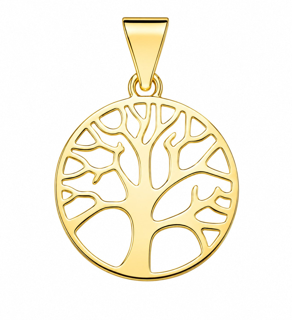 Fine Gold 9K Yellow Gold Tree Of Life Circle Pendant 9YP3222 9YP3222 front packshot