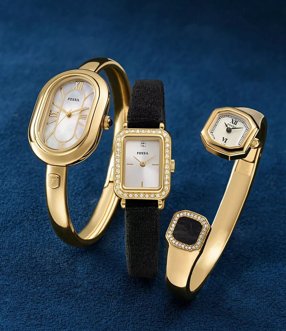 Fossil Raquel Two Hand Black Velvet Watch ES5437