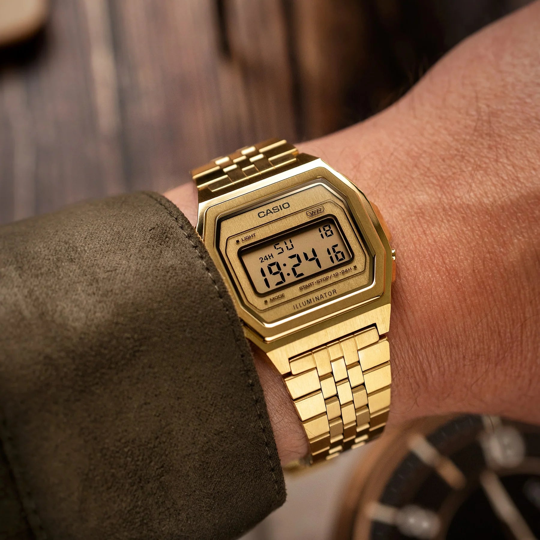 Casio Vintage Gold  Stainless Steel Band Watch A1000G-9D