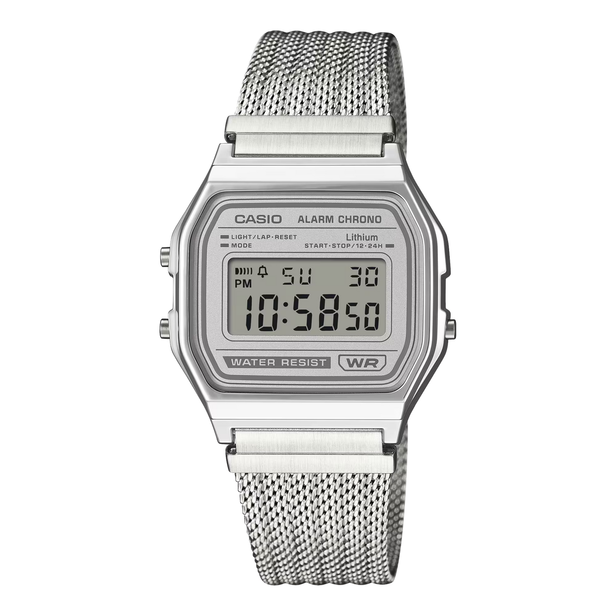 Casio Stainless Steel Digital Silver Dial Watch A158WEA-7D