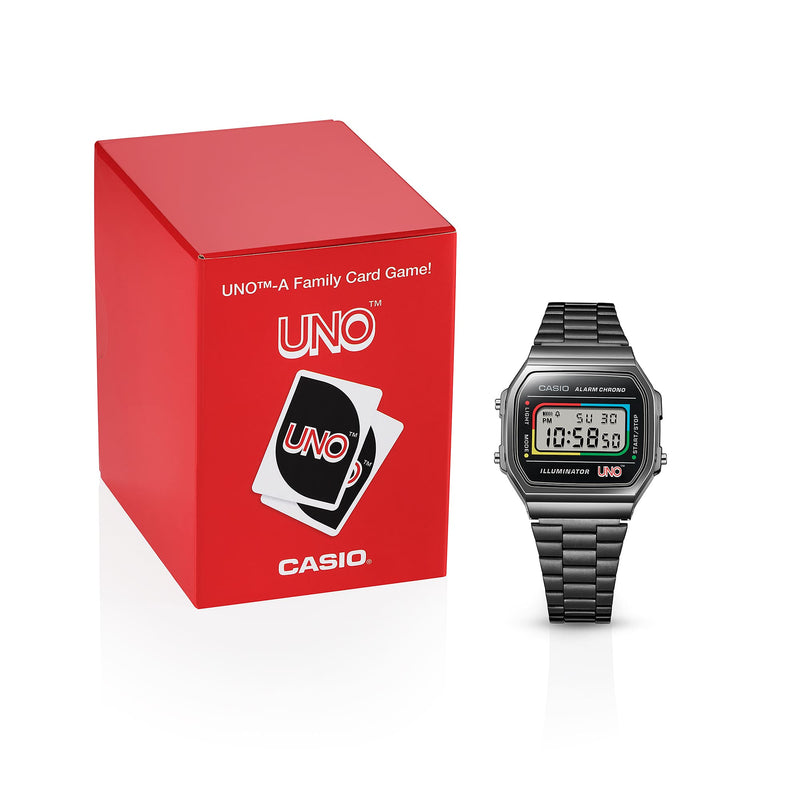 Casio Vintage UNO Colaboration Stainless Steel Watch A168WEUC-1A