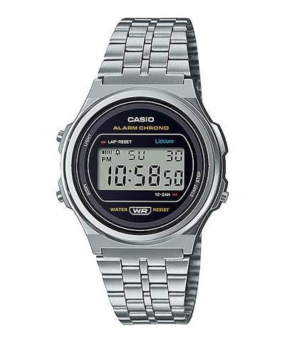 Casio Vintage Digital Silver Stainless Steel Watch A171WE-1A