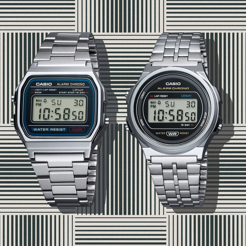 Casio Vintage Digital Silver Stainless Steel Watch A171WE-1A