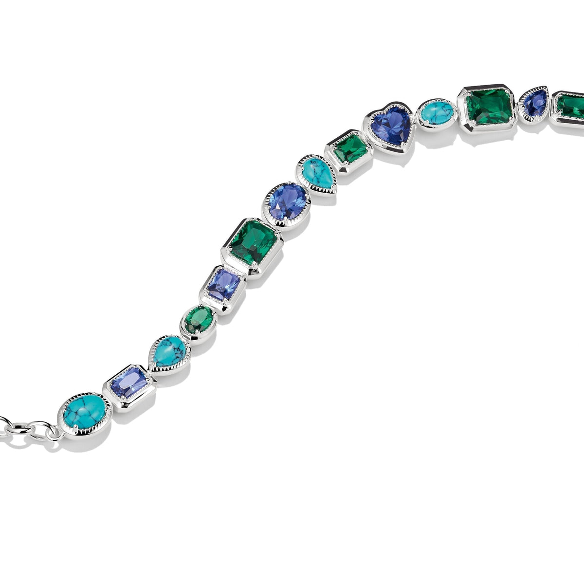 Thomas Sabo Bracelet with Blue-Green Stones Silver