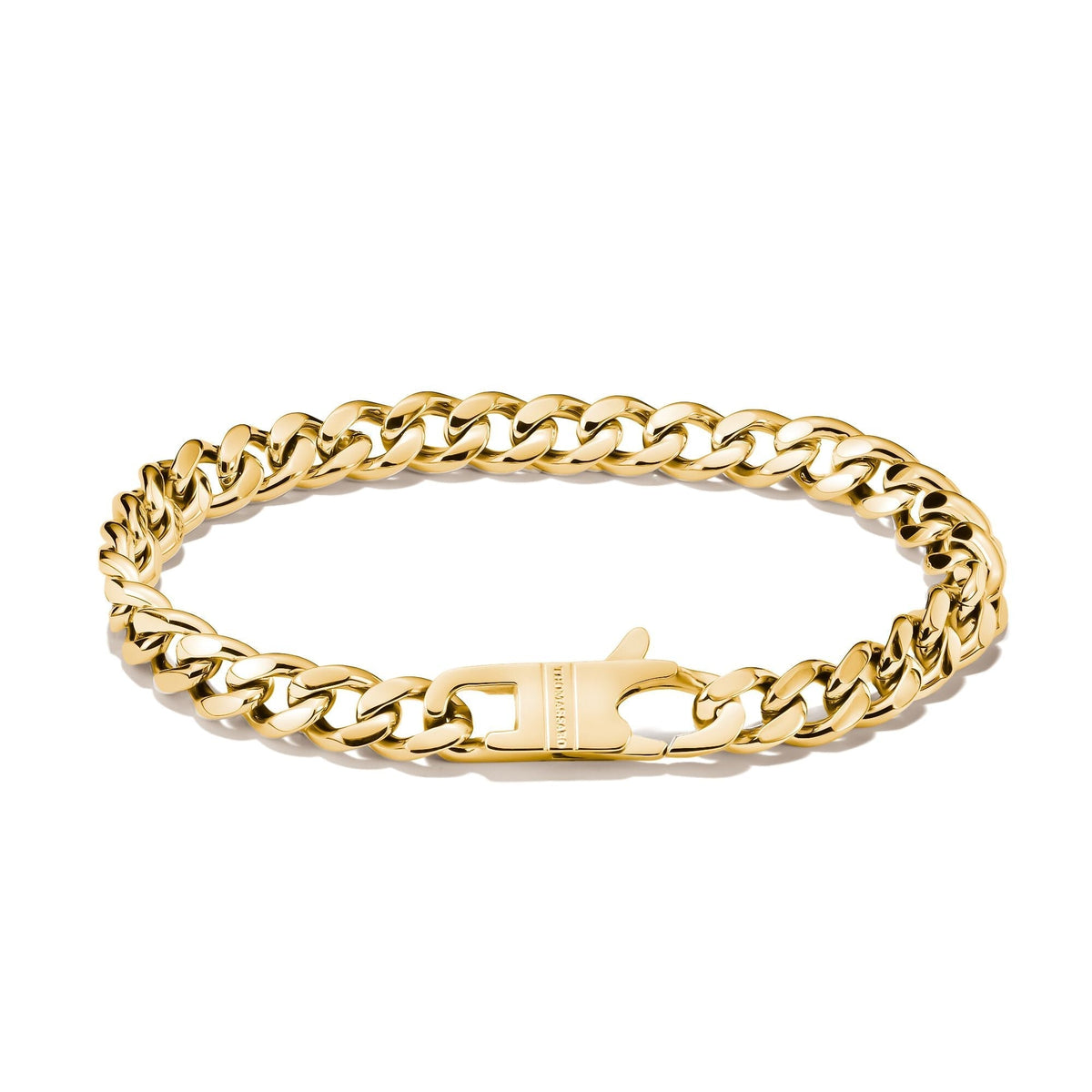 Thomas Sabo Gold-Tone Stainless Steel Curb Chain Bracelet 7mm TA2251SY-16 front packshot