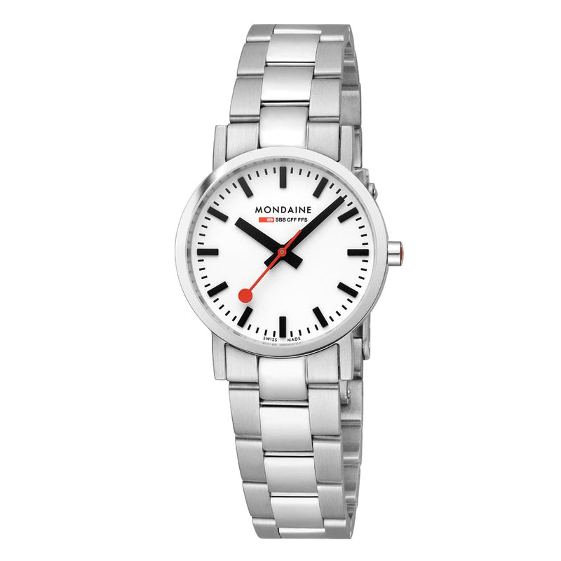 Mondaine Classic 30 mm White Dial Stainless Steel Watch A658.30323.11SBJ