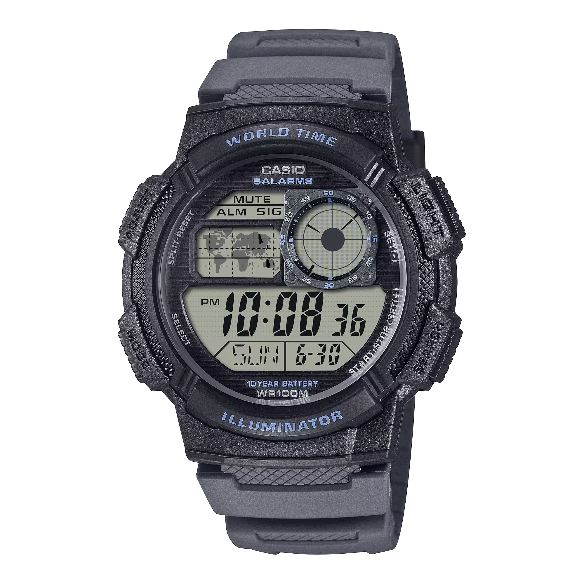 Casio Illuminator Black World Time Men's Watch AE1000W-8A