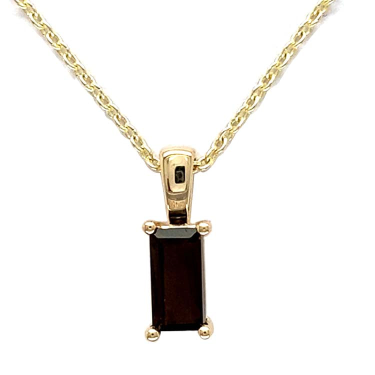 Smoky Quartz  40-45cm Necklace in 9K Yellow Gold