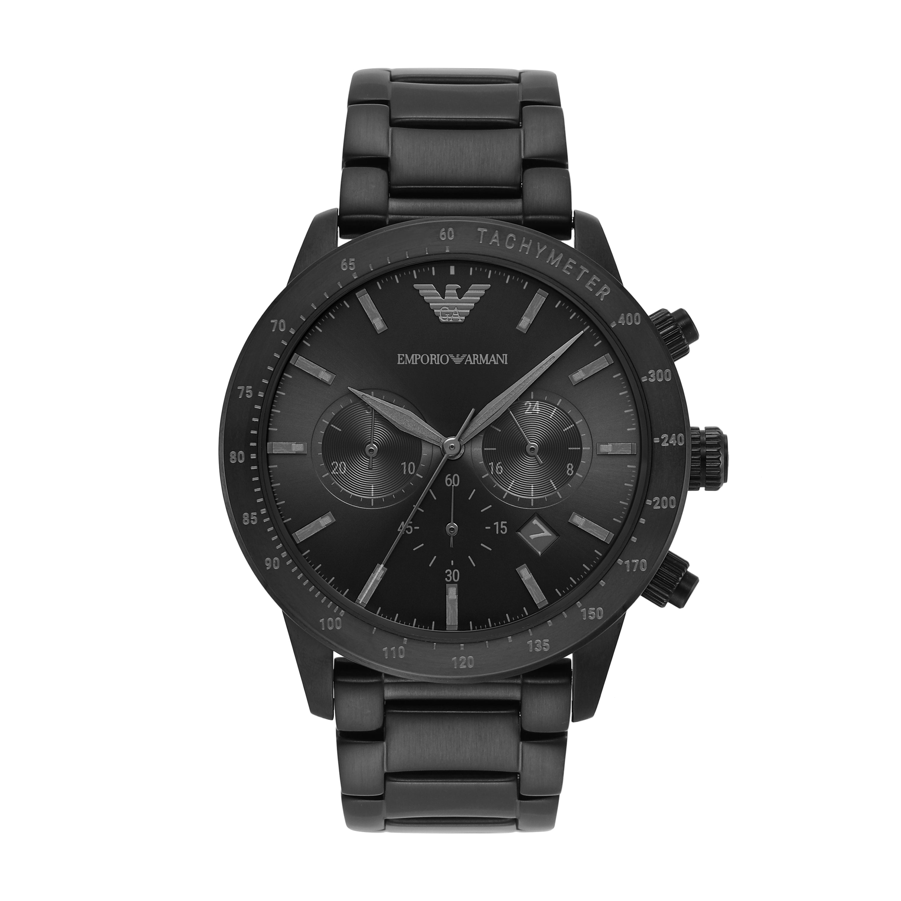 Emporio Armani Black Chronograph Stainless Steel Watch AR11242