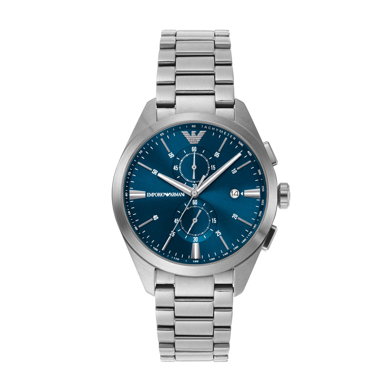 Emporio Armani Stainless Steel Blue Dial Chronograph Men's Watch AR11541