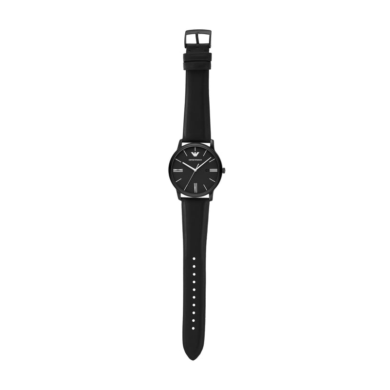 Emporio Armani Black Leather Strap Timeless Classic Watch AR11573