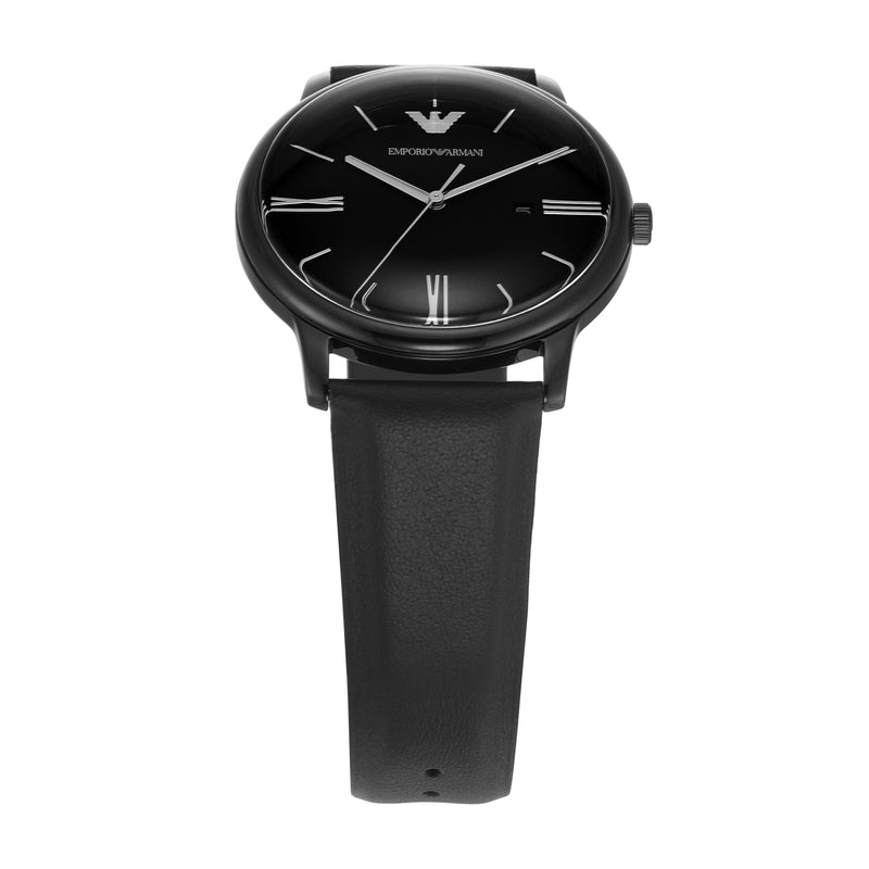 Emporio Armani Black Leather Strap Timeless Classic Watch AR11573