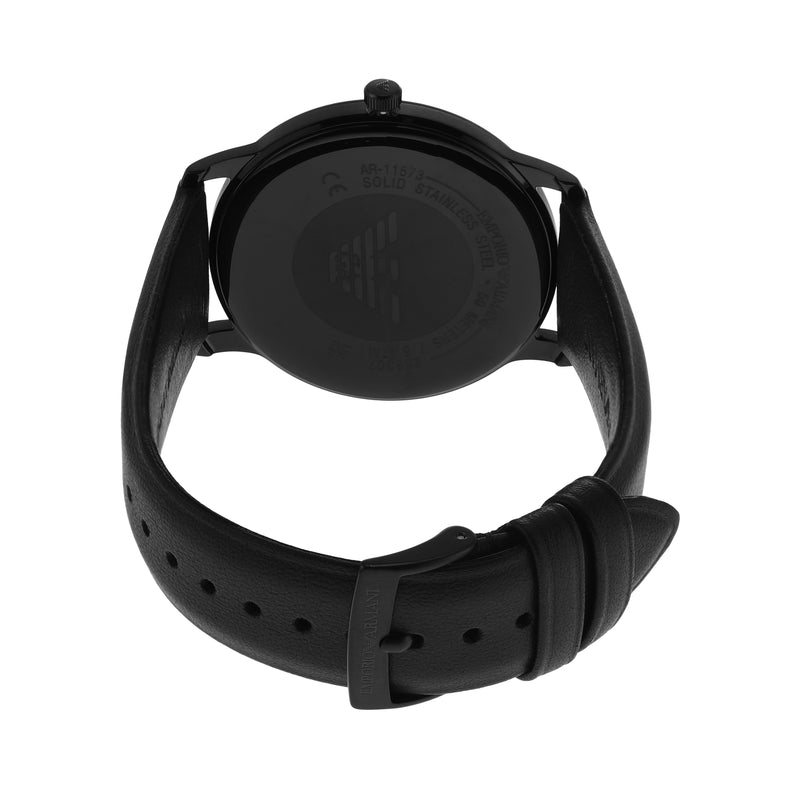 Emporio Armani Black Leather Strap Timeless Classic Watch AR11573