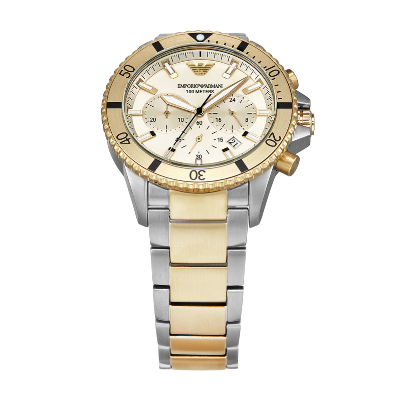 Emporio Armani Luxury Two-Tone Chronograph Watch AR11606