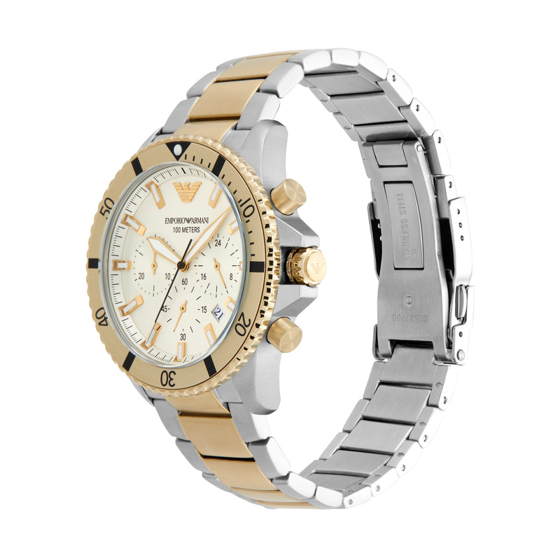 Emporio Armani Luxury Two-Tone Chronograph Watch AR11606