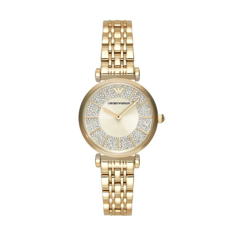Emporio Armani Ladies Gold Watch Cream Dial Stainless Steel AR11608