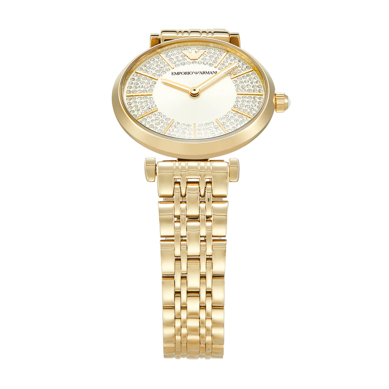 Emporio Armani Ladies Gold Watch Cream Dial Stainless Steel AR11608