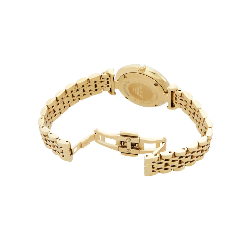 Emporio Armani Ladies Gold Watch Cream Dial Stainless Steel AR11608
