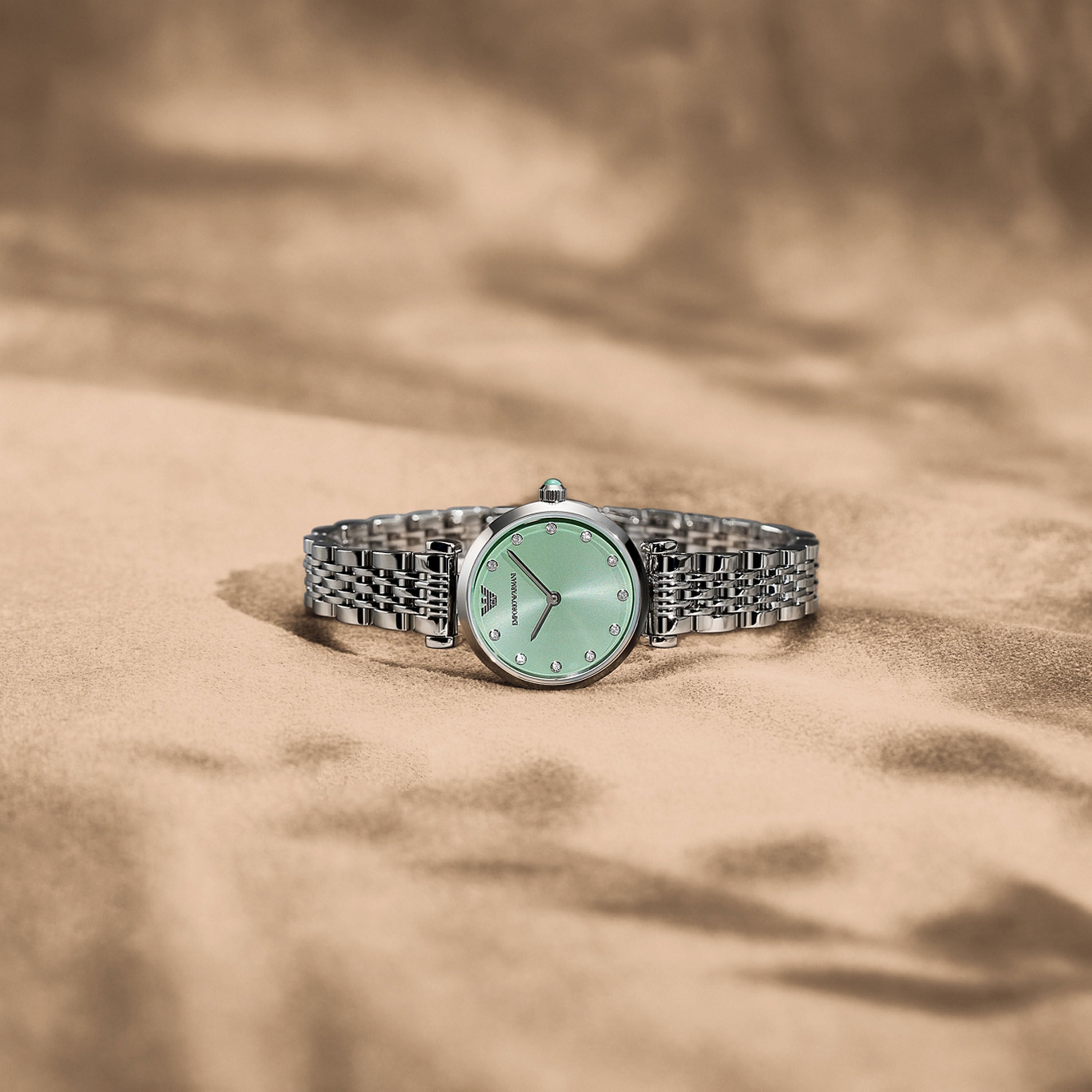 Emporio Armani Green Dial 28mm Stainless Steel Women's Watch AR11667