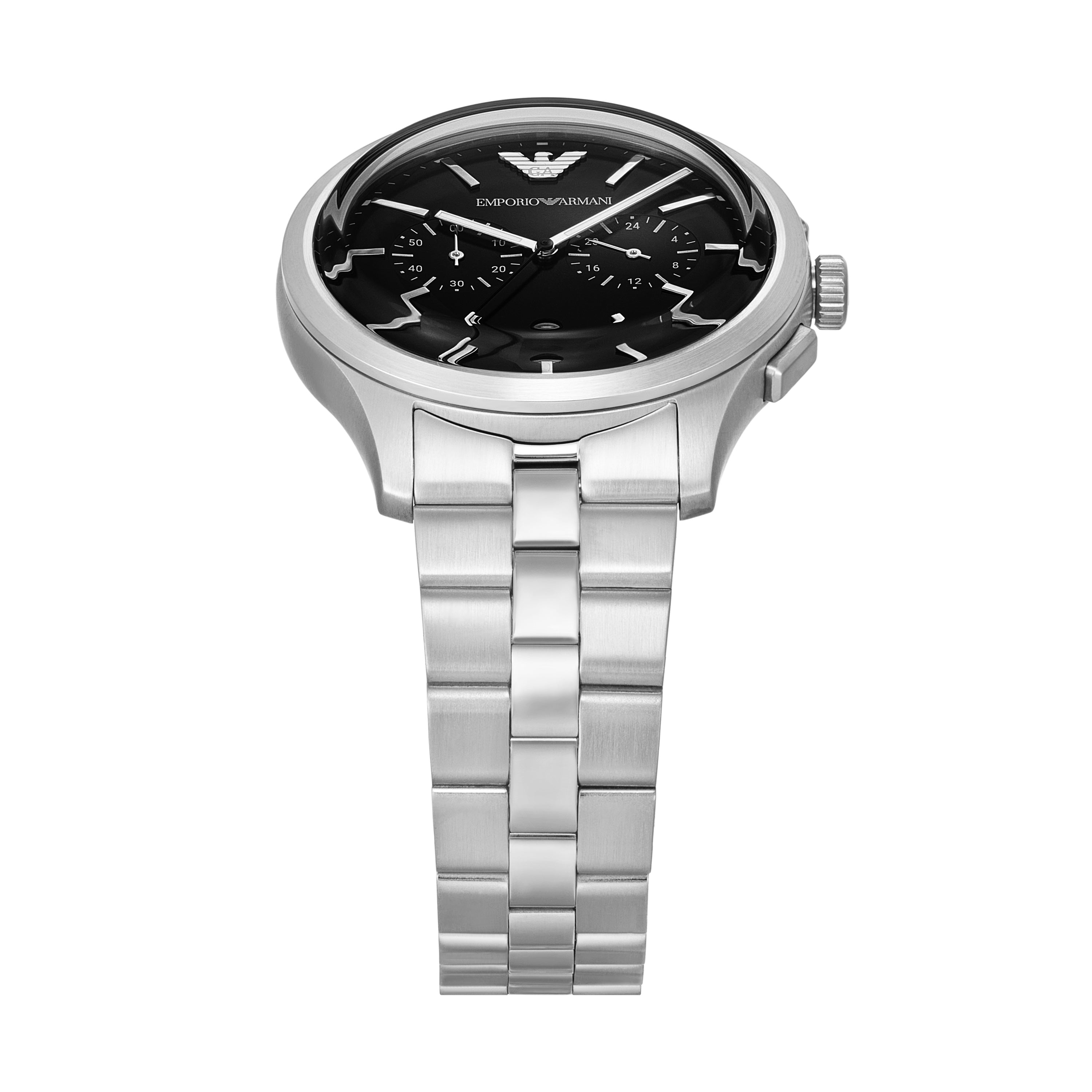 Emporio Armani Black Dial Silver Stainless Steel Watch AR11691
