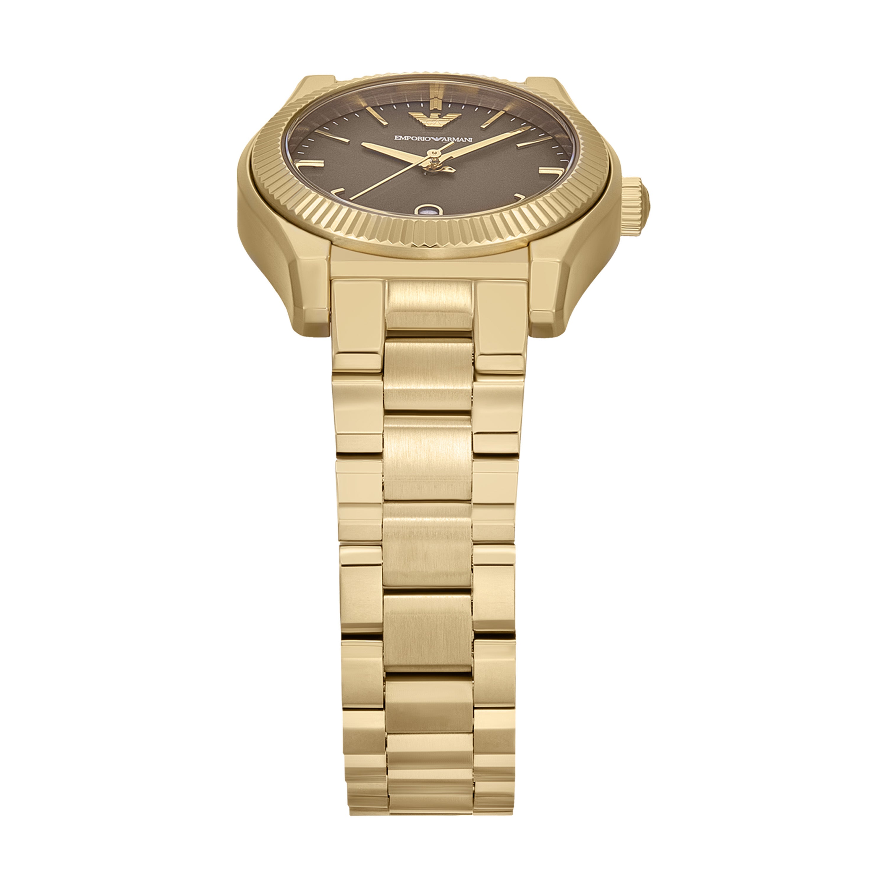 Armani Gold Tone Stainless Steel Brown Dial Watch AR11700