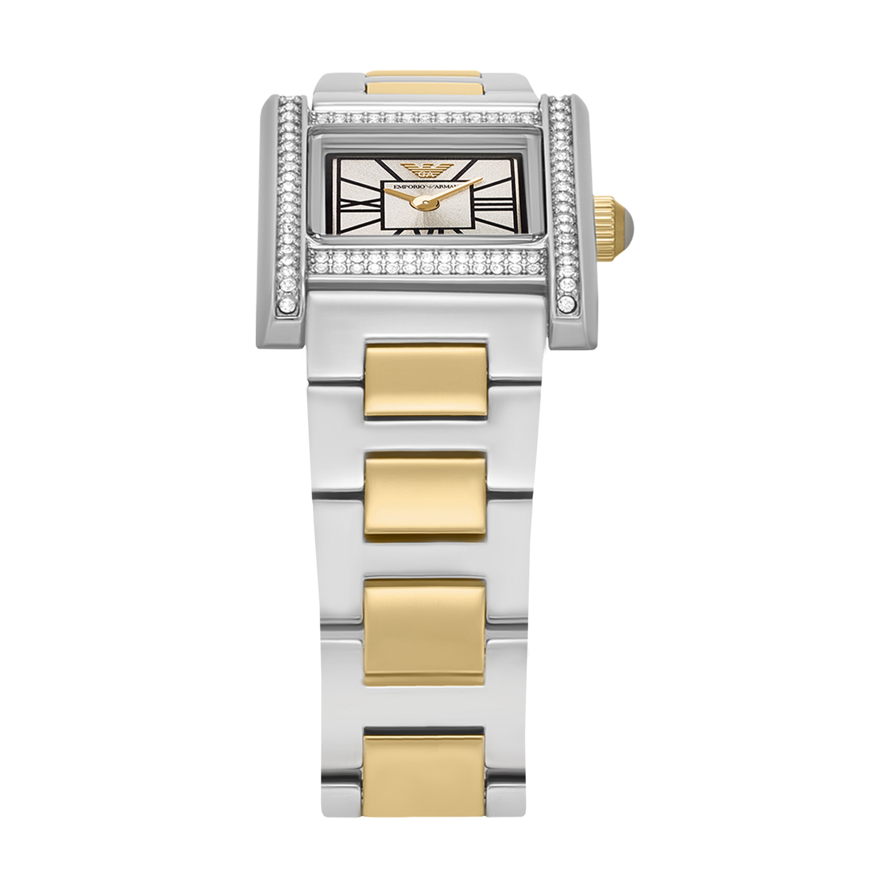 Armani Gold Tone Stainless Steel Grey Dial Watch AR11704