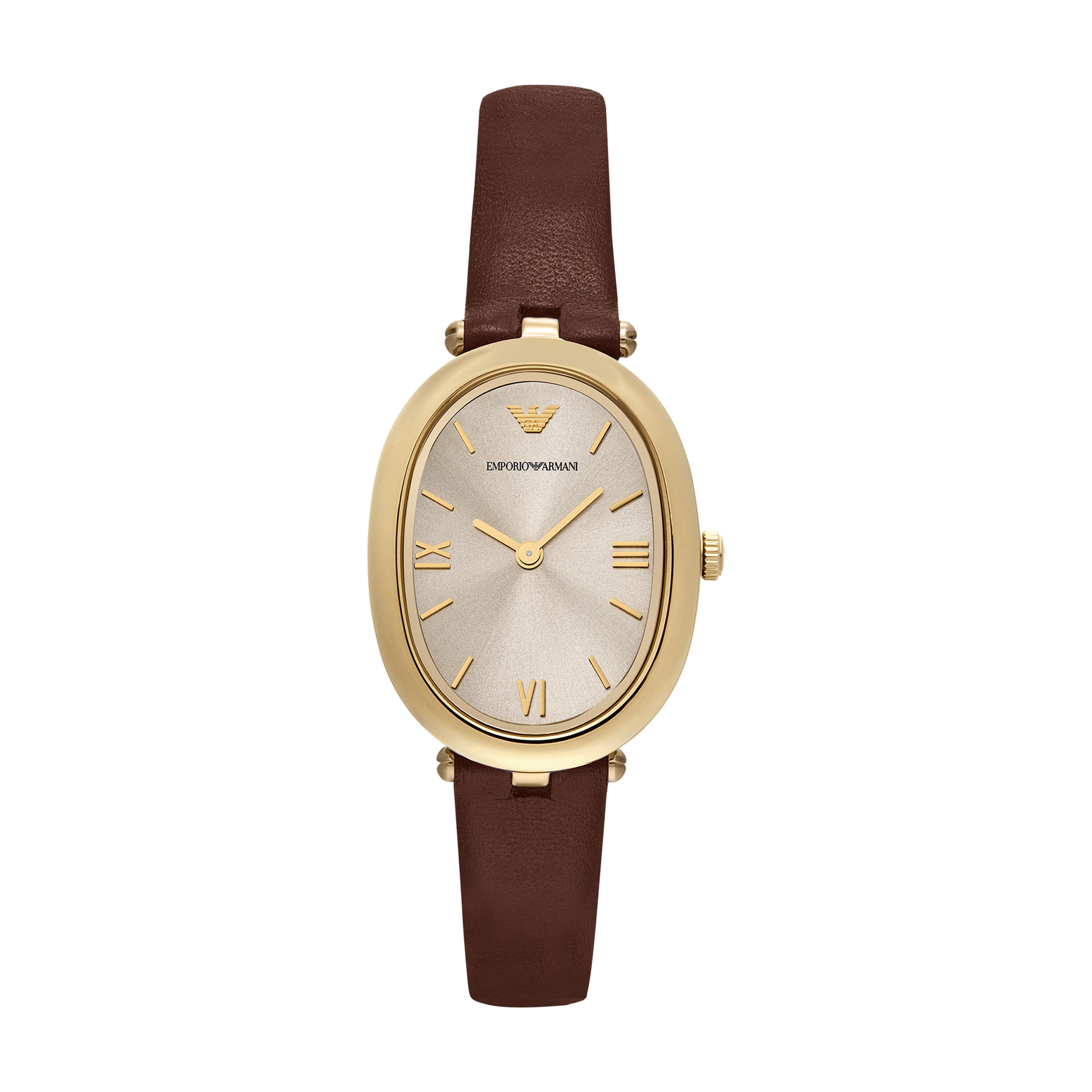 Armani Two Hand Brown Leather Grey Dial Watch AR11708
