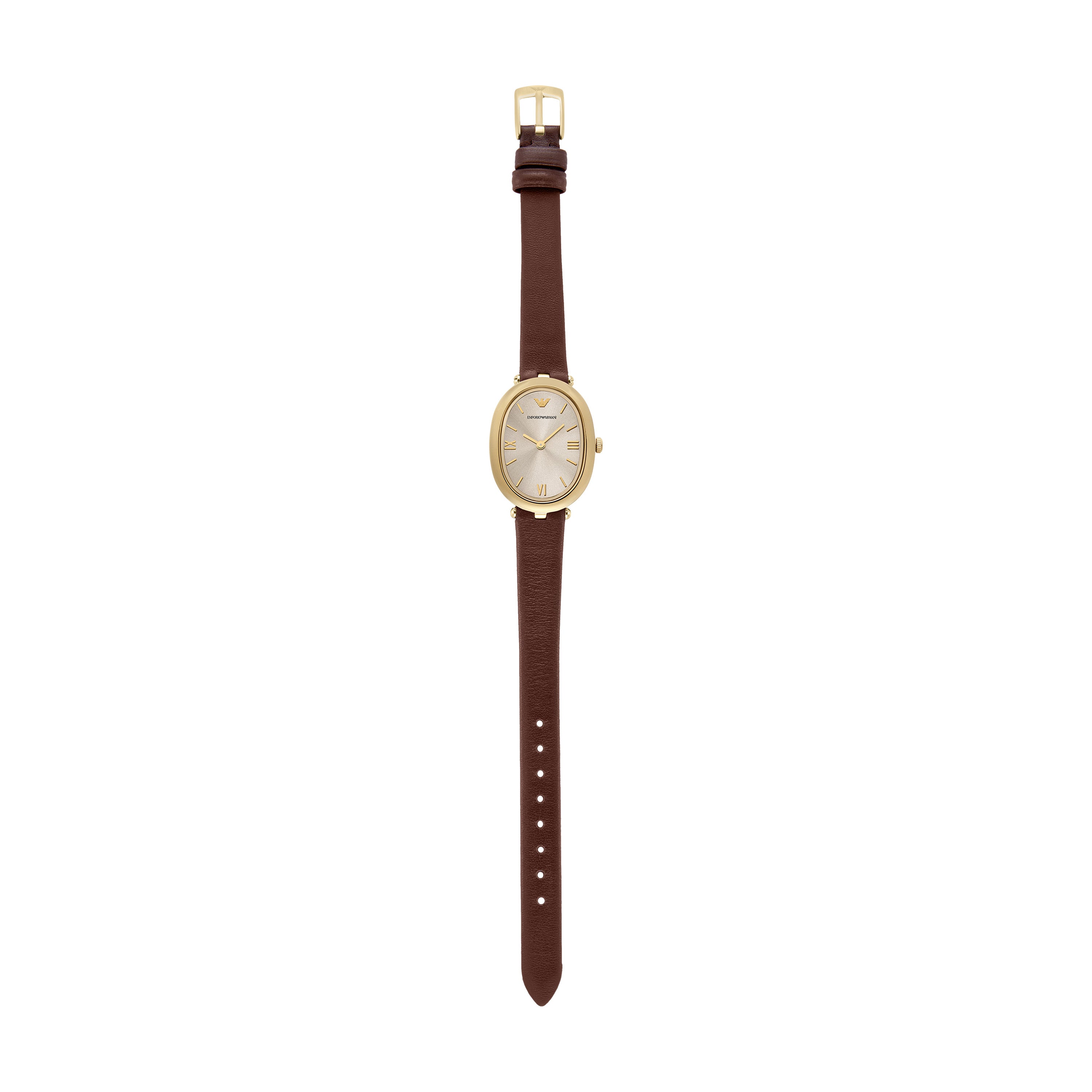 Armani Two Hand Brown Leather Grey Dial Watch AR11708